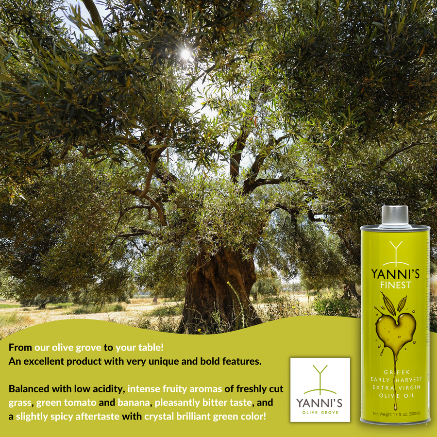 Early Harvest Awarded Greek Extra Virgin Olive Oil Yanni's Finest From Chalkidiki Greece
