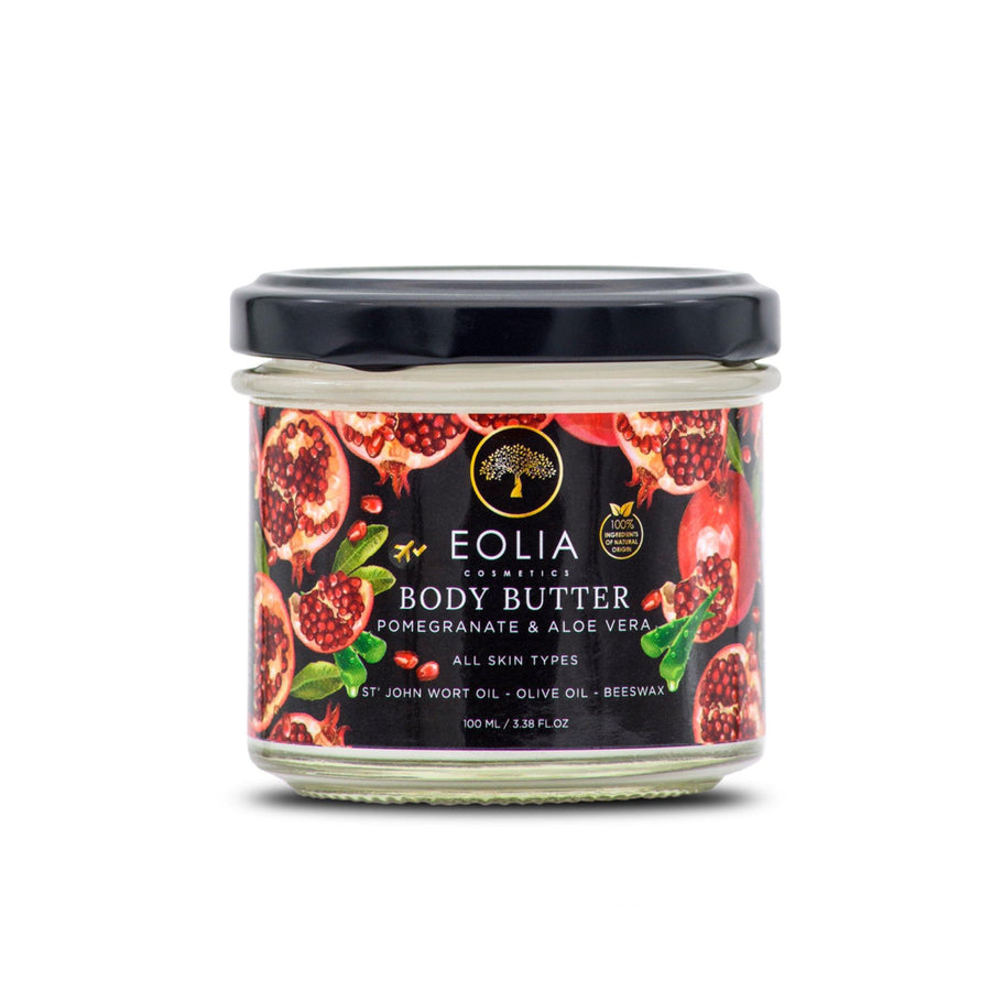 Natural Body Butter With Olive Oil St. John's Wort Oil Beeswax Pomegranate & Aloe Eolia Cosmetics - 3.38 fl.oz