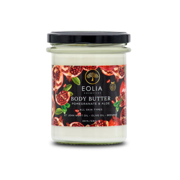 Natural Body Butter With Olive Oil St. John's Wort Oil Beeswax Pomegranate & Aloe Eolia Cosmetics - 6.38 fl.oz